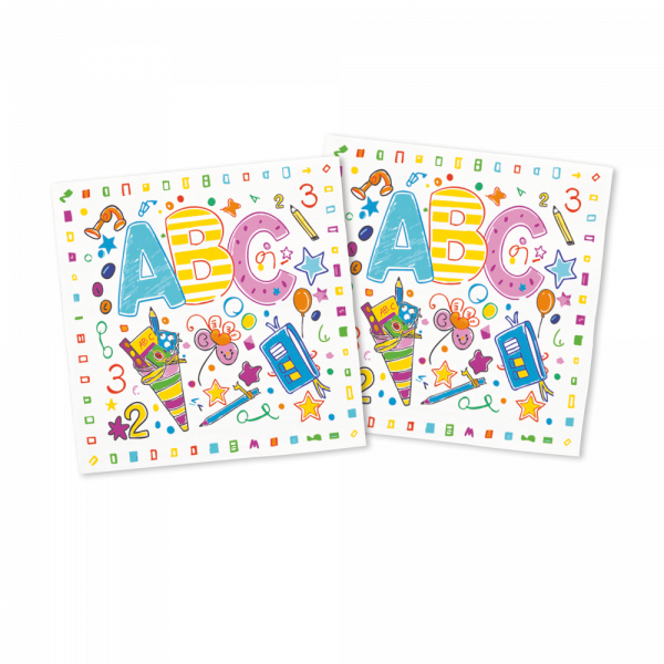 6913 20 3-lagige Papierservietten 33 x 33 cm – ABC