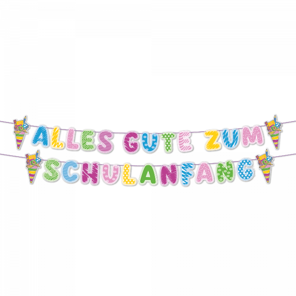Buchstabenkette 2 × 1,5 m – Alles Gute zum Schulanfang ABC