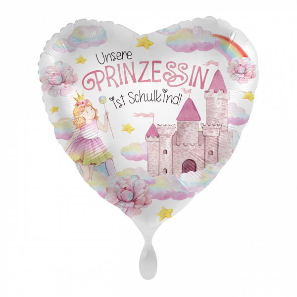 81185-GER Folienballon "Little Princess's First Day of School" 43cm