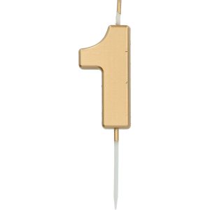 Kerze Ziffer / Zahl 1 Gold - 5 cm