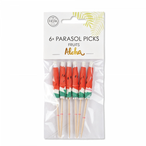 6 Sonnenschirm ( Melone) Picks 8 cm – Aloha