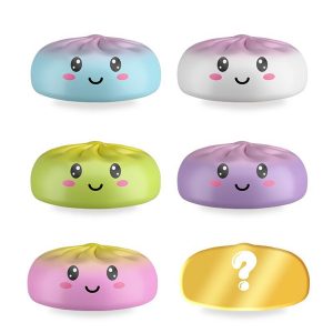 969941_b Dumpling Rainbow Squeeze Soft Ø 6cm, 6-fach sortiert