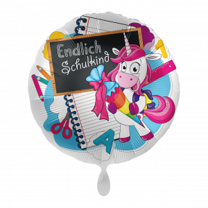 Folienballon "Einhorn Endlich Schulkind " 43cm
