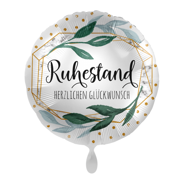 Folienballon "Retirement Marble" Rund, 43 cm