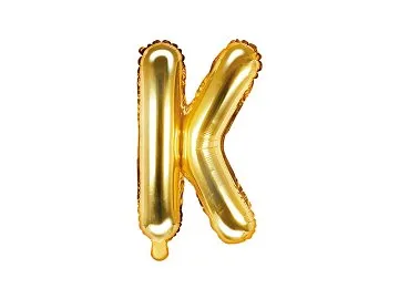 Air-Filled Folienballon Buchstabe "K'', 35cm, gold