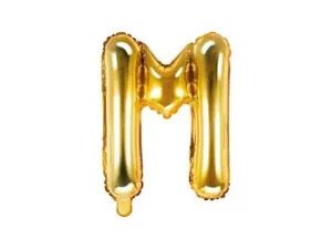 Air-Filled Folienballon Buchstabe "M'', 35cm, gold