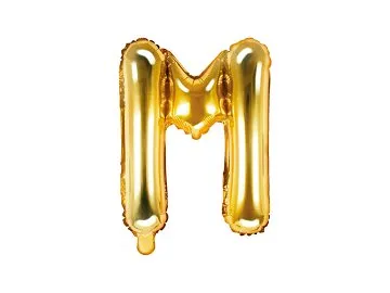 Air-Filled Folienballon Buchstabe "M'', 35cm, gold
