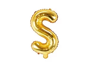 icon_FB2M-S-019_01_S Air-Filled Folienballon Buchstabe "S'', 35cm, gold