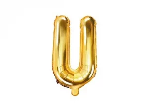 icon_FB2M-U-019_01_S Air-Filled Folienballon Buchstabe "U'', 35cm, gold