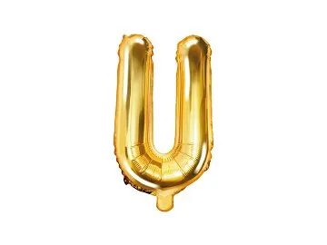 Air-Filled Folienballon Buchstabe "U'', 35cm, gold