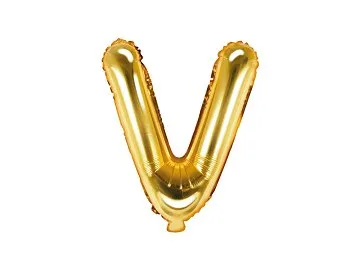 Air-Filled Folienballon Buchstabe "V'', 35cm, gold