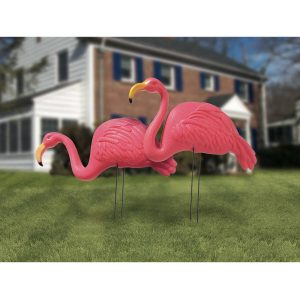 2 Garten-Deko Flamingo Plastik 54 x 43 cm