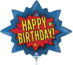 Air filled Mini Shape Happy Birthday Superhero 36cm