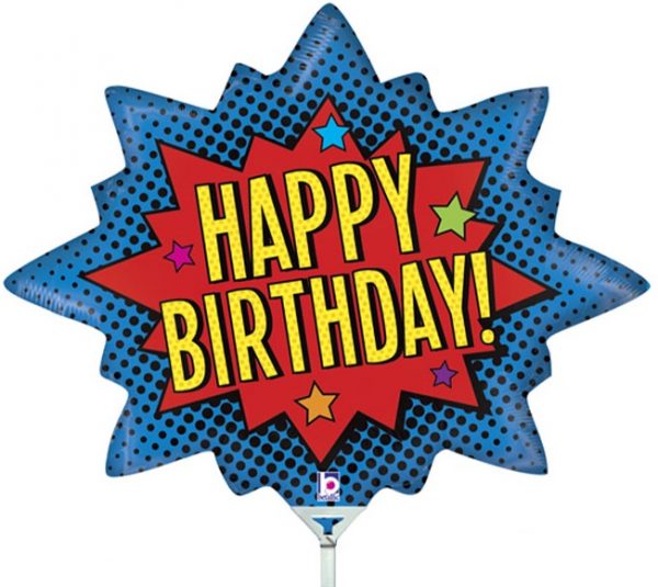 Air filled Mini Shape Happy Birthday Superhero 36cm