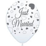Ballons 30cm, 8 Stück, Just Married, White
