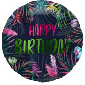 Folienballon Happy Birthday Neon Tropical 43cm