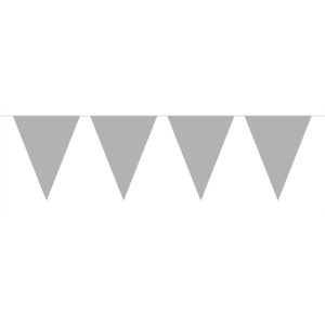 24 Mini-Wimpelkette silber, 3m