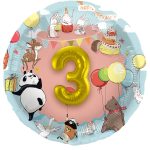 Folienballon 3D Tiere Zahlen 1-5 - 56 cm