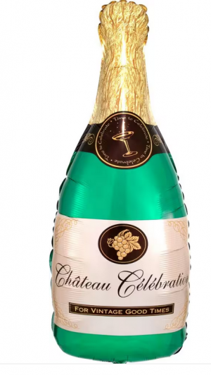 Air filled Folienballon Sektflasche