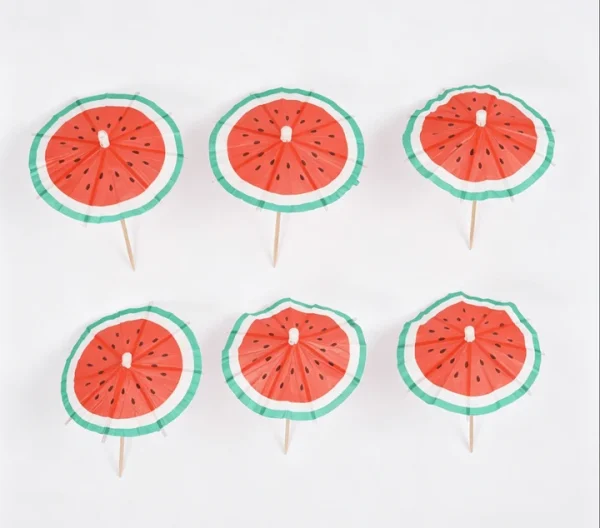 6 Sonnenschirm ( Melone) Picks 8 cm – Aloha