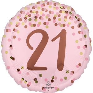 Folienballon 21 Pretty Pink 43cm