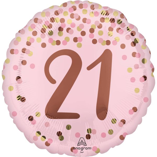 21 Folienballon 21 Pretty Pink 43cm