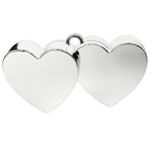Ballongewicht doppel Herz Silber