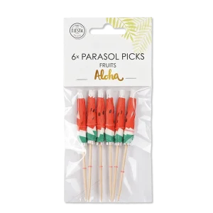 6 Sonnenschirm ( Melone) Picks 8 cm – Aloha