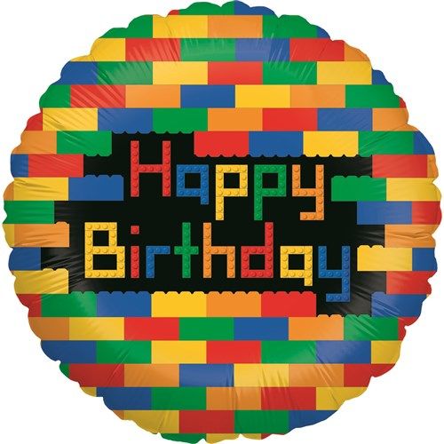 21 Folienballon "Happy Birthday" blocks