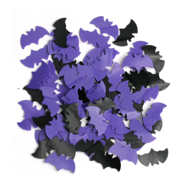 4218 Tisch Konfetti Schwarz/lila Fledermäuse – 14 Gramm
