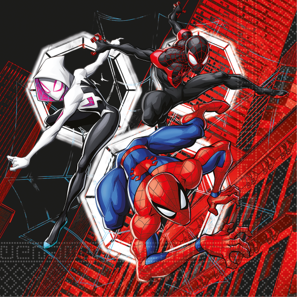 20 zweilagige Spiderman Papierservietten, 33 x 33 cm