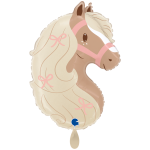 G72247-P Folienballon Boho Pony Head 58cm