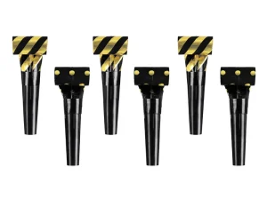 Papierpfeifen, 28 cm, schwarz-gold