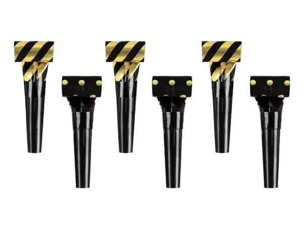 Papierpfeifen, 28 cm, schwarz-gold