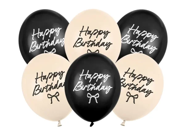 Ballons Happy Birthday Schleifen, 30 cm, Mix
