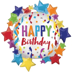 Folienballon "Happy Birthday Star" 76cm