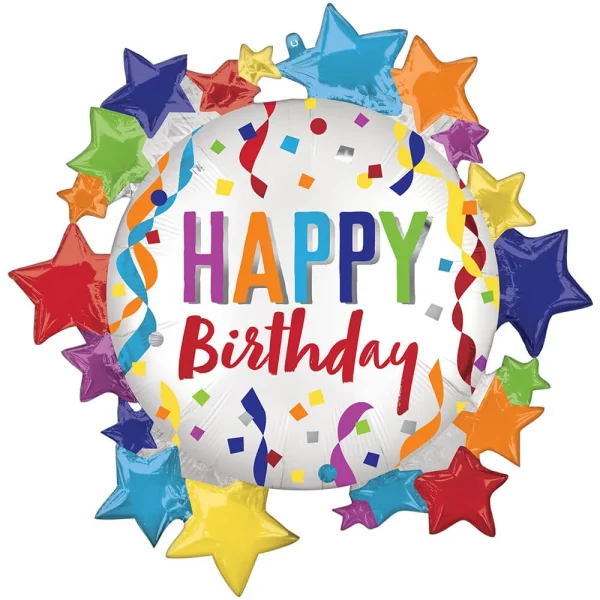 Folienballon "Happy Birthday Star" 76cm