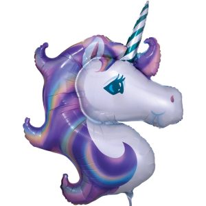 Folienballon - Form - Einhorn - Pastell - 83 x 73 cm