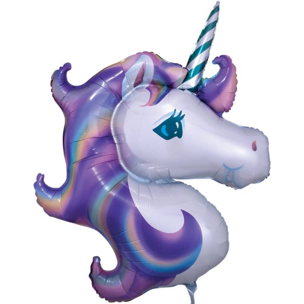 Folienballon - Form - Einhorn - Pastell - 83 x 73 cm