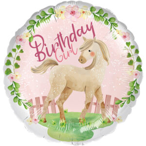1-10562 Folienballon Pferd Birthday Girl - 45 cm