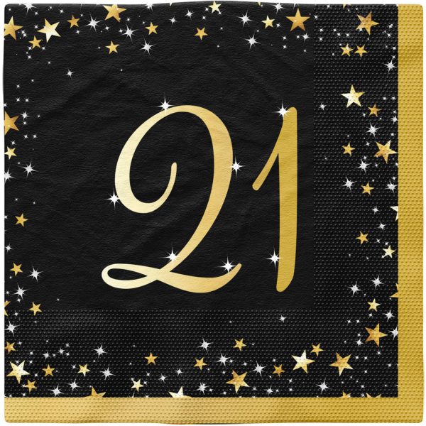 16 Servietten 21 Starlight Birthday 33 x 33 cm
