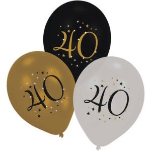 6 Latexballons 40 Starlight Birthday 27,5 cm / 11"