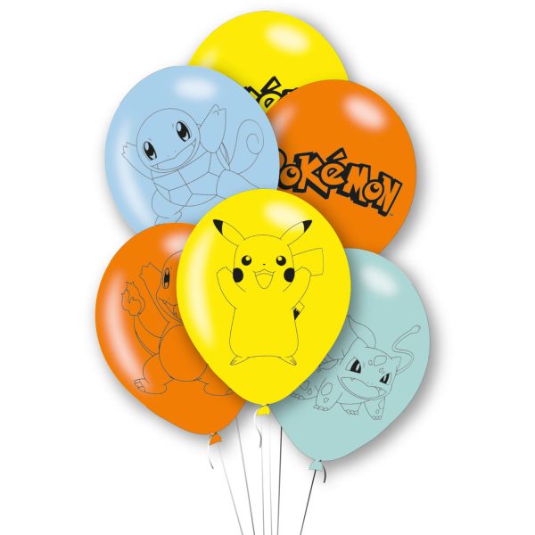 6 Latexballons Pokémon 27,5 cm / 11"
