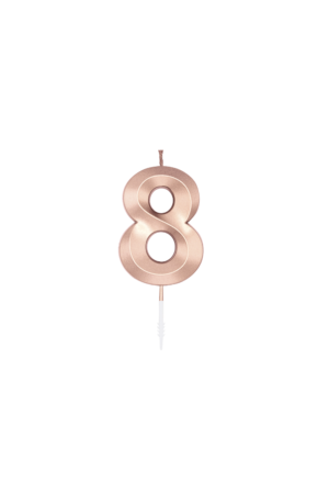 Tortenkerze 6cm metallic Roségold Nr. 8