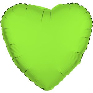 Folienballon Form Herz - Neon Grün - 45 cm