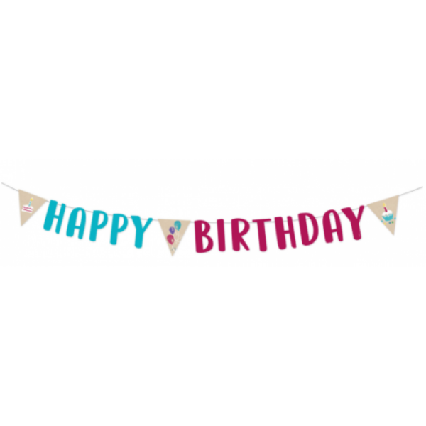 21 Girlande Happy Birthday Paper 180 x 14.8 cm