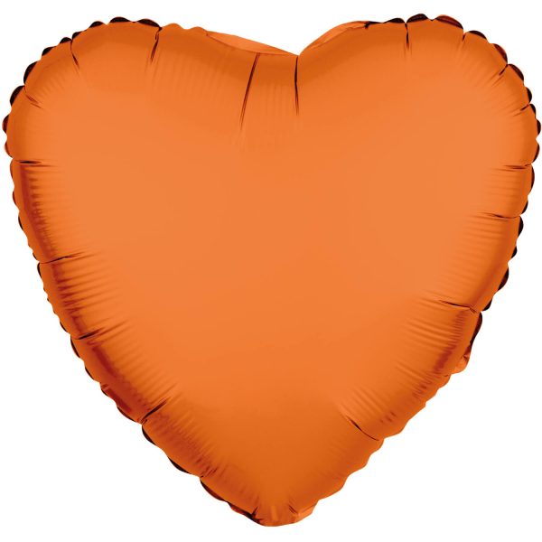 Folienballon Form Herz - Neon Orange - 45 cm