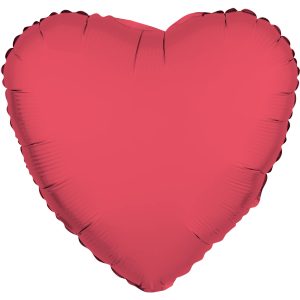 Folienballon Form Herz - Neon Rot - 45 cm