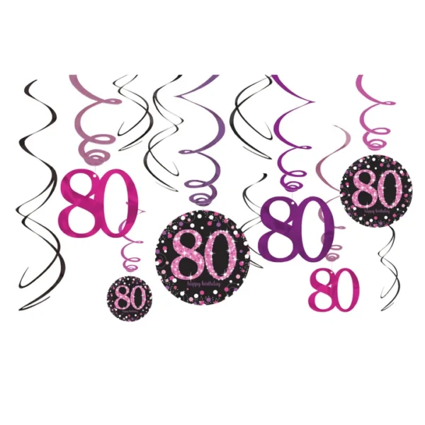 Deko-Spiralen 80 pink Sparkling Celebration