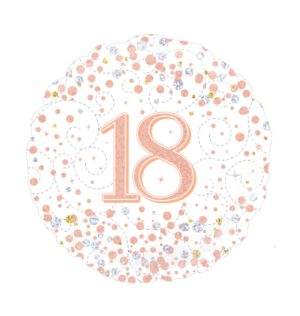 21 Folienballon 18 - Weiß/Rosegold Holographic